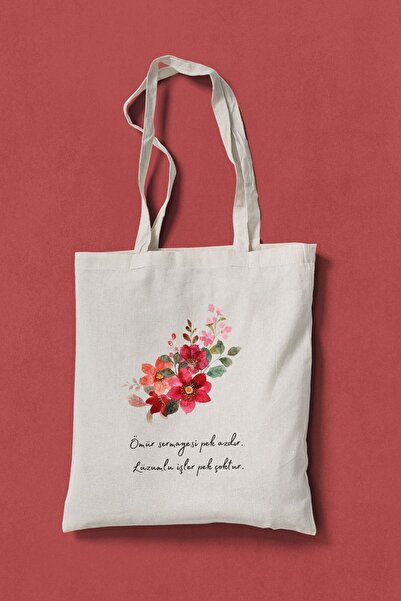 Bi Dünya Haber Ömür Sermayesi Çiçekli Bez Çanta