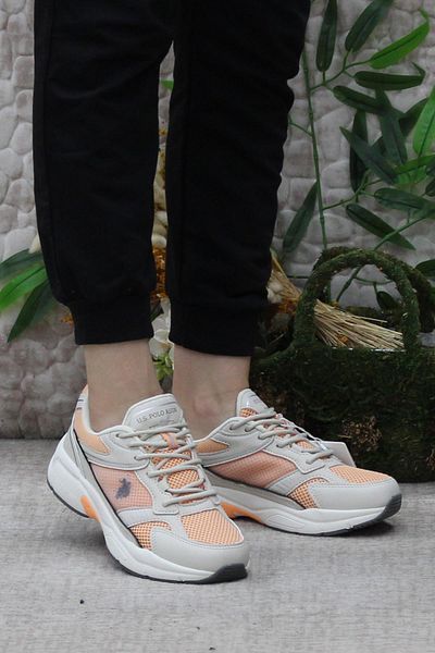 U.S. Polo Assn. US Polo Assn.Krez - Beige Orange, Comfortable Flexible Women's Sneakers