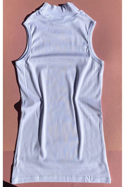 VicTroy Flexible Ribbed Camisole Tank Top - Turtleneck, Sleeveless, Cotton, 2 Pieces Black and White