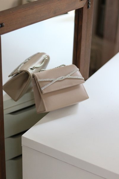 Moom Bag Ženska nerca Sa kamenim detaljima Torba za rame