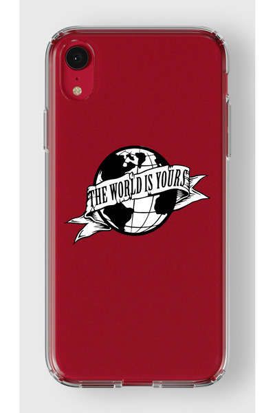 moonset Iphone XR Uyumlu The World Is Yours Tasarımlı Baskılı Şeffaf Telefon ...