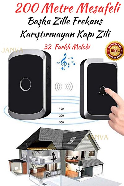 Janva Kablosuz Başka Zille Karışmayan Kapı Zili Çoklu Kullanıma Uygun