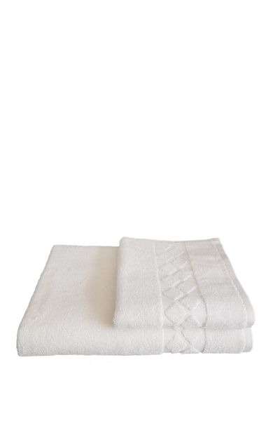 Özdilek Diamond Bath Towel Set - 90x150 cm and 50x90 cm Cream