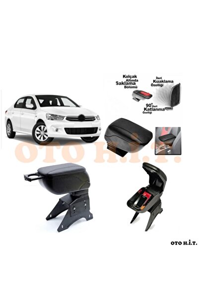 OTO H.İ.T. Citroen C Elysee Makyajsız Uyumlu Kol Dayama Ve Kolçak Sürgülü Bar...