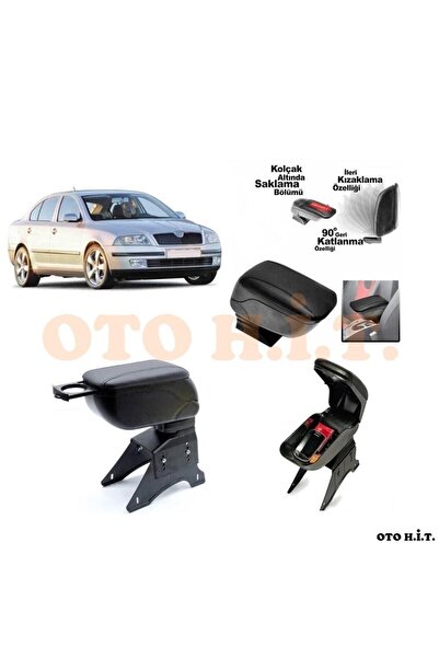 OTO H.İ.T. Skoda Octavia 06-10 Uyumlu Kol Dayama Ve Kolçak Sürgülü Bardaklıkl...