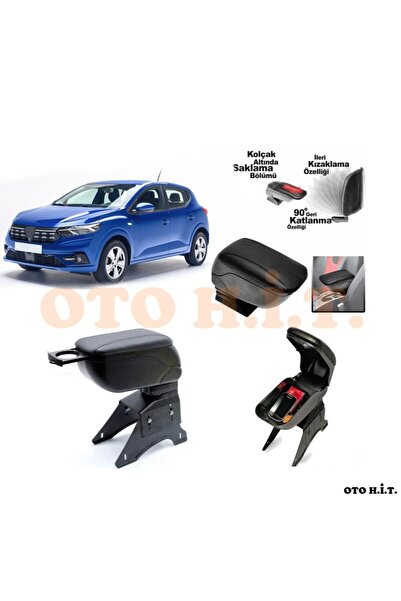 OTO H.İ.T. Dacia Sandero 2021 Üzeri Uyumlu Kol Dayama Ve Kolçak Sürgülü Barda...