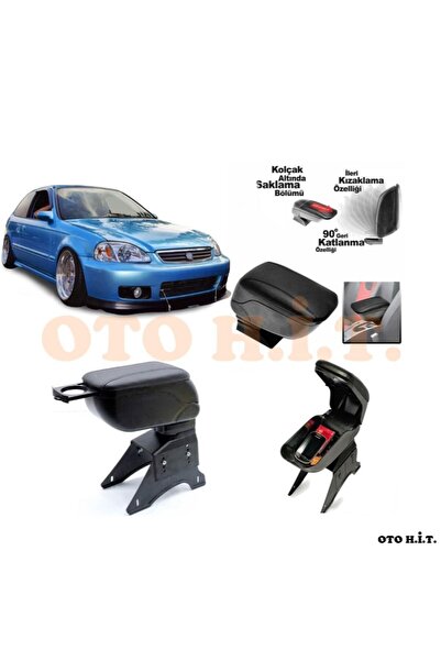 OTO H.İ.T. Honda Civic Ies Uyumlu Kol Dayama Ve Kolçak Sürgülü Bardaklıklı Ay...