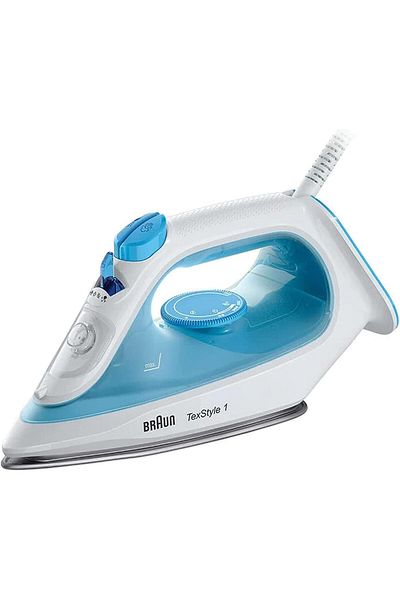 Braun Steam Iron TexStyle 1 Super Ceramic Soleplate, 2000 Watts Light & quick, Rapid heat - SI 1050