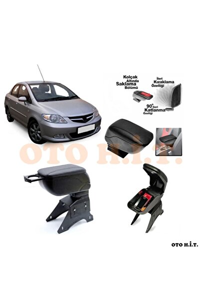 OTO H.İ.T. Honda City 06-09 Uyumlu Kol Dayama Ve Kolçak Sürgülü Bardaklıklı A...