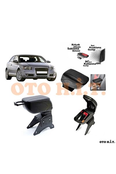 OTO H.İ.T. Audi A3 04-08 Uyumlu Kol Dayama Ve Kolçak Sürgülü Bardaklıklı Ayar...