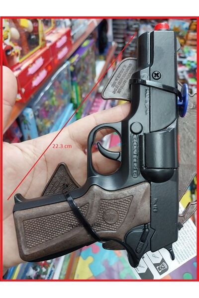 OYUNCAKSAHİLİ Gonher Kapsül Patlatır Oyuncak Tabanca Demir Silahı 22.3 Cm Ispanya Orijinal Model