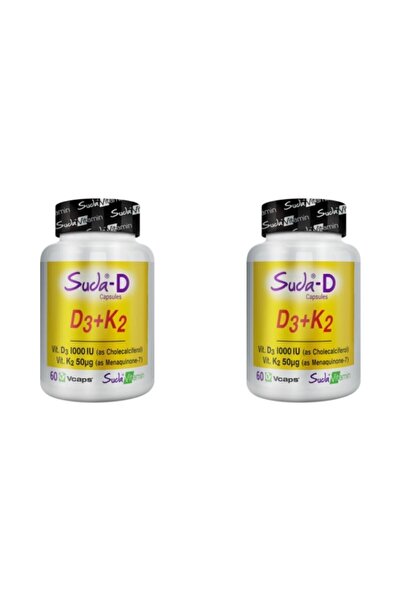 Suda Vitamin D3+K2 1000 IU - 60 Capsules