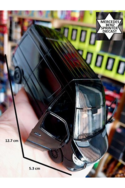 OYUNCAKSAHİLİ Mercedes Benz Sprinter Minibüs Diecast Koleksiyon Metal 4 Kapı Açılır Diecast Siyah