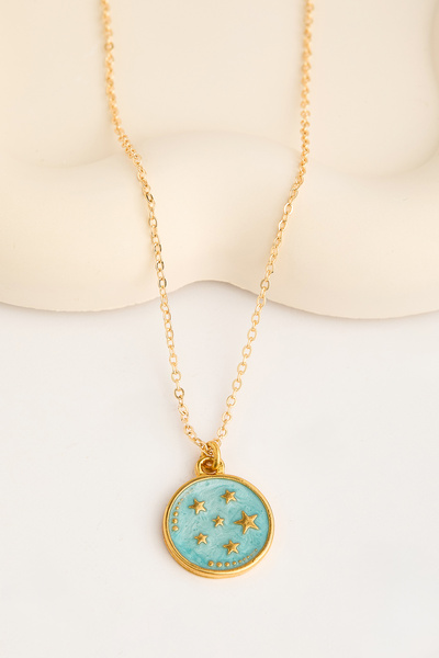 Elika Silver قلادة نموذج السماء الذهبية