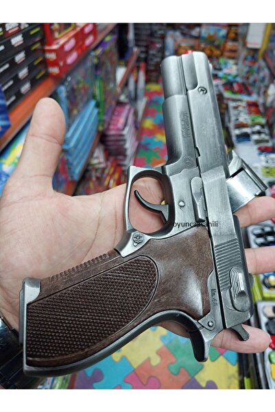 OYUNCAKSAHİLİ Kapsül Tabanca Dıecast Ful Demır Orijinal Metal Oyuncak Silah 23 Cm Spain Made Füme