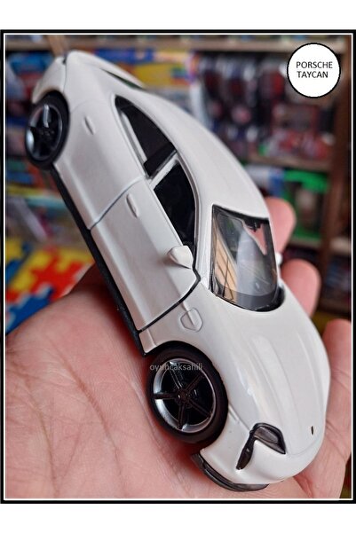 OYUNCAKSAHİLİ Porsche Taycan Turbo S Kasa 1.36 Diecast Orjinal 2022 Metal Araba Pullback Kapıları Açılır White