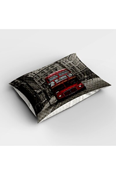 Else Dekor Автобусний малюнок, червоний двомісний комплект подушок з наволочками