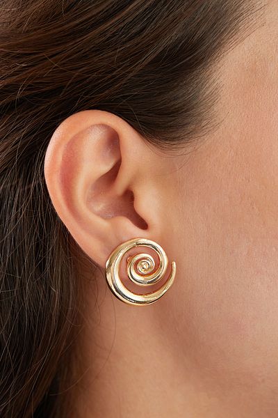 Elika Silver Gold Design Model Earrings