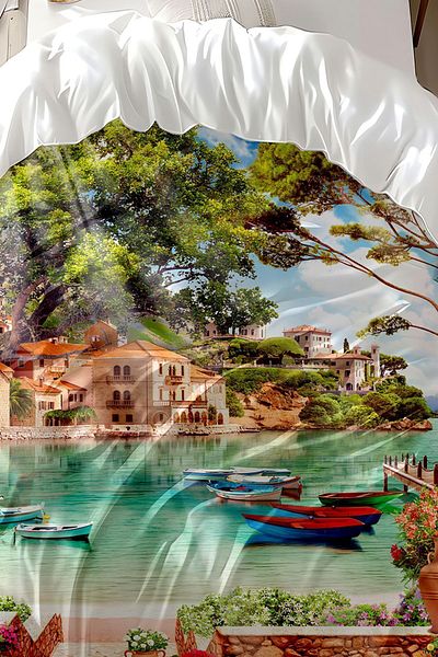 Else Dekor Σετ Παπλωματοθήκη με διπλό βαμβακερό σατέν Seaside Landscape