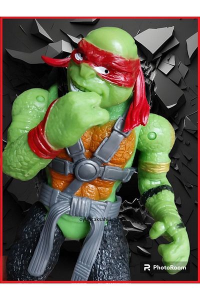 OYUNCAKSAHİLİ Ninja Turtle Raphael Unbreakable Toy Heavy Figure 2 Pieces Chick Accessory Joints Movable