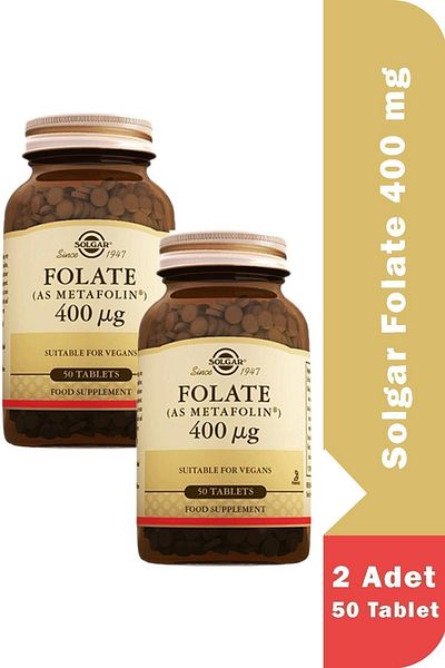 Solgar Folate 400 Mg - 50 Tablets 2 Pack