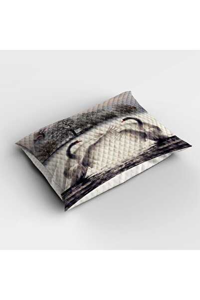 Else Dekor Одномісний комплект постільної білизни з принтом «Білі лебеді» та наволочкою