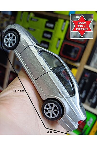 OYUNCAKSAHİLİ Bmw 330i Diecast Metal Orijinal Koleksiyon Model Çekbırak 330 I Araba Kapı Açılır Gri