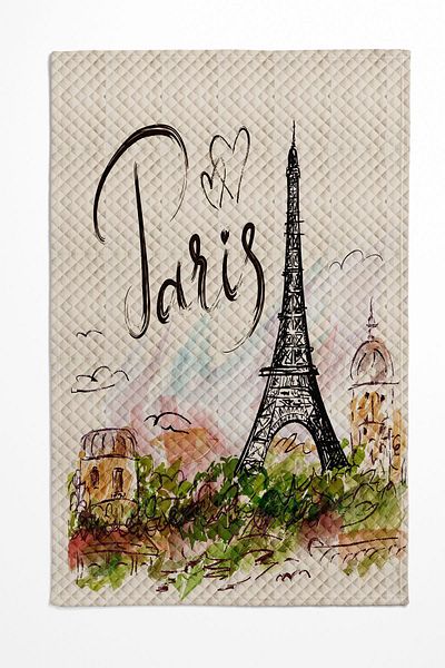 Else Dekor Paris Eiffel Tower Pattern Printed - Single Decorative Bed Pique Set