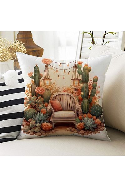 Else Dekor Set de 4 huse de pernă cu model de cactus, cadou