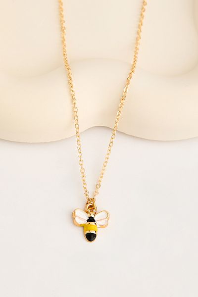 Elika Silver Gold Bee Model Necklace