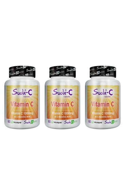 Suda Vitamin فيتامين سي 1000 مجم - 60 كبسولة، مجموعة من 3 قطع