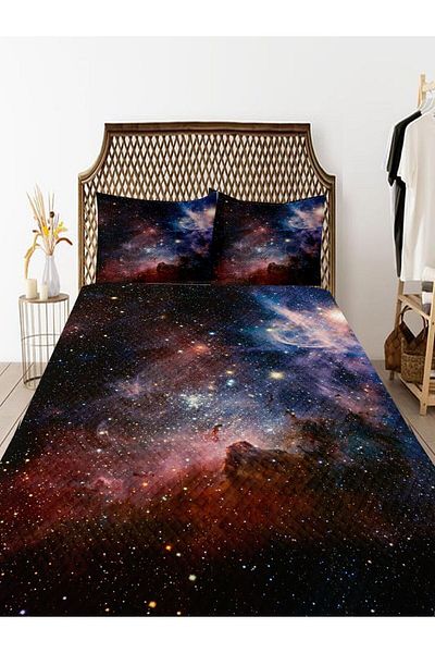 Else Dekor Galaxy Space Pattern - Cuvertură de pat decorativă și set dublu piqué