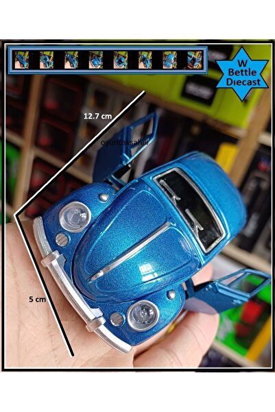 OYUNCAKSAHİLİ Volkswagen Bettle Nostalji Kaplumbağa Araba Diecast Metal Kapıl...
