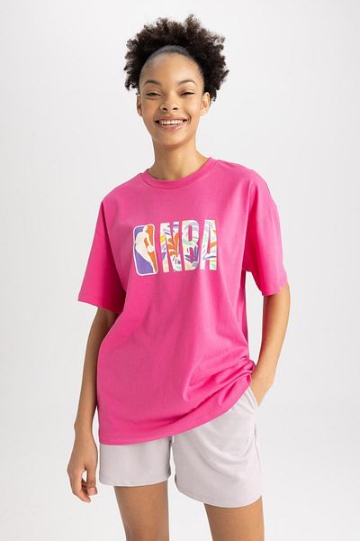 DeFacto Fit Nba Licensed Oversize Fit Crew λαιμόκοψη κοντομάνικο μπλουζάκι από 100% βαμβάκι