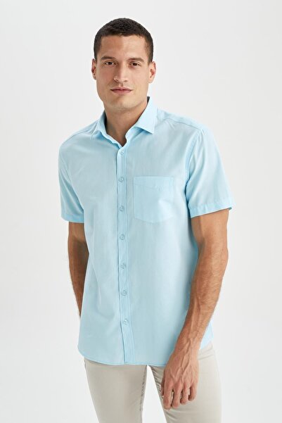 DeFacto Regular Fit Polo Neck Short Sleeve Cotton Shirt