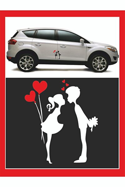 EYBA STİCKER الاتجاه الجديد 18 * 15 سم ملصق تقبيل الأطفال بالبالونات والقلوب ...