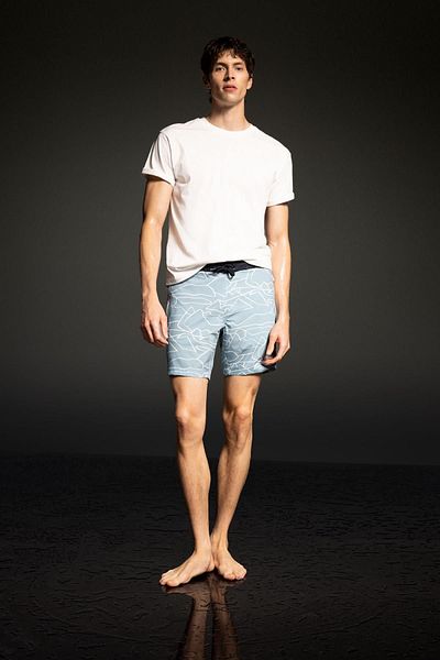 DeFacto Bedruckte Badeshorts mit normaler Passform – knielang, Sportler B5992ax24hs