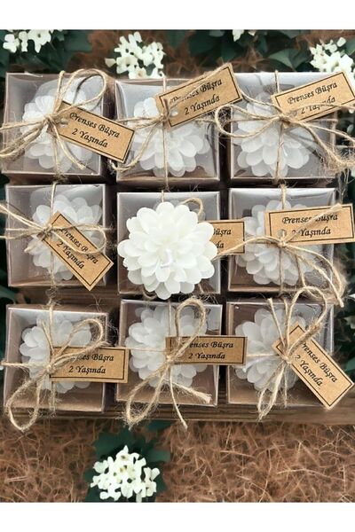 Candles Flame 20 Adet Kutulu Süslü Lotus Mum Misafir Hediyelikleri