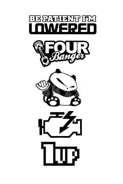 Genel Markalar Arka Cam Sticker Seti Oto Sticker Araba Sticker Model 16 Siyah...