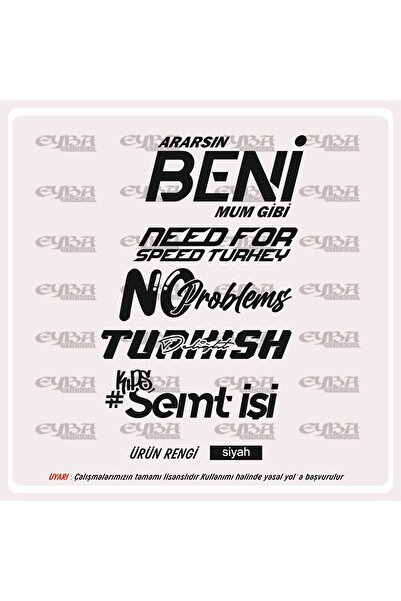 EYBA STİCKER مجموعة ملصقات للنافذة الخلفية للسيارة مكونة من 5 ملصقات سيارات ت...