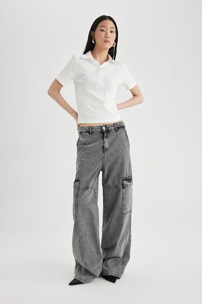 DeFacto Slim Fit κοντομάνικο μπλουζάκι πόλο C6249AX24SP