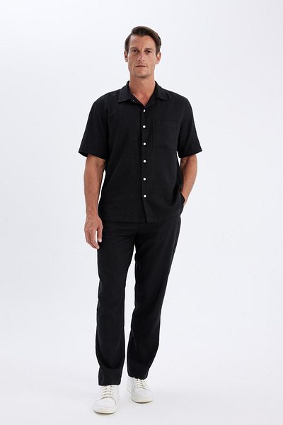 DeFacto Relax Fit Relaxed Cut Skinny Leg Linen Μικτό καλοκαιρινό παντελόνι C1140ax24sm