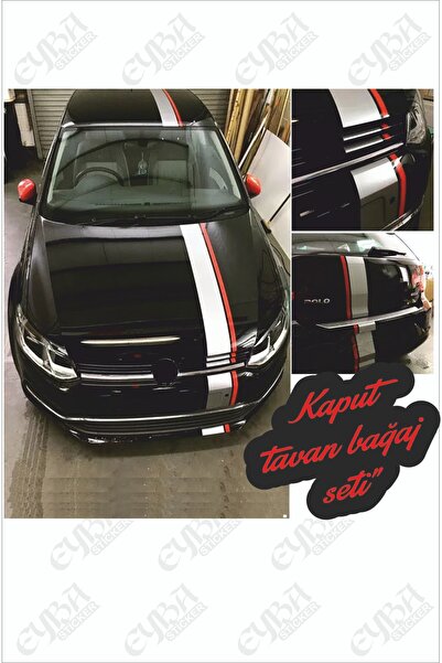 EYBA STİCKER Hatchback Araçlara Uygun Tampon-kaput-tavan-bagaj Sticker Seti