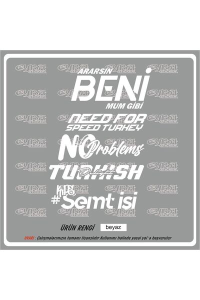 EYBA STİCKER مجموعة ملصقات للنافذة الخلفية للسيارة مكونة من 5 ملصقات سيارات ت...