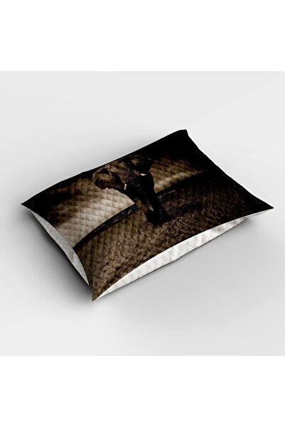 Else Dekor Двоспальний сірий комплект постільної білизни - з принтом, декоративне покривало