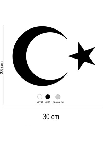 Genel Markalar Türk Bayrağı Sticker Ay Yıldız Araba Oto Sticker 30 Cm X 22 Cm