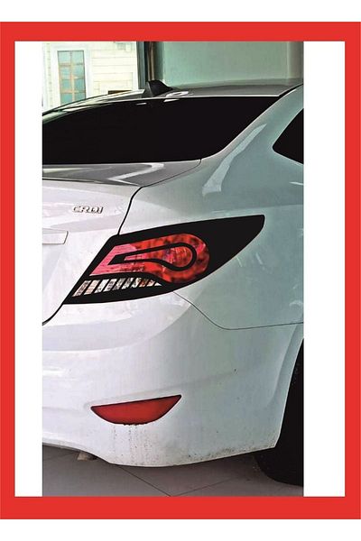 EYBA STİCKER Hyundai Accent Blue متوافق مع توقف المصباح LED المظهر مطلي بالرقائق - توقف الطلاء الاتجاه الجديد