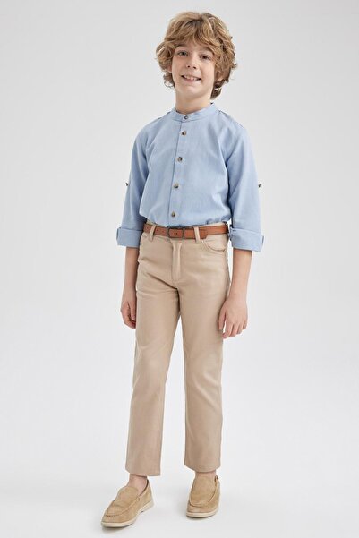 DeFacto Boy's Gabardine Trousers Set of 2 - Belted Z9209a623sm