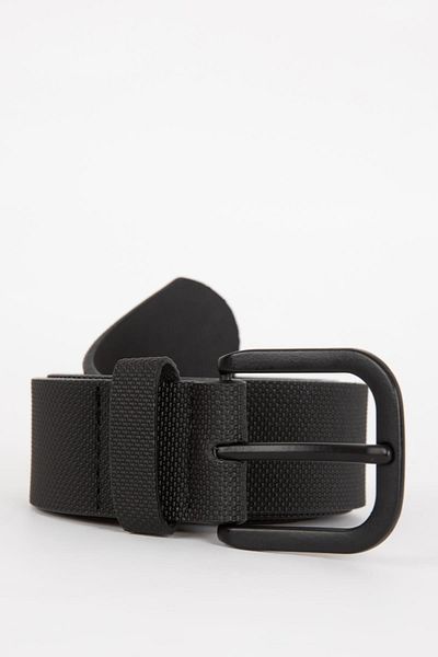 DeFacto Men's Oval Buckle Faux Leather Jean Belt