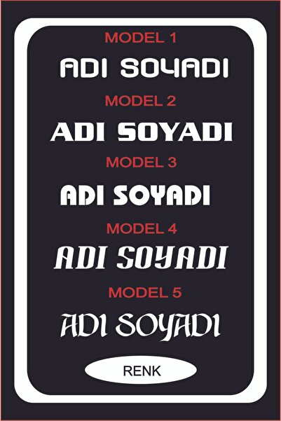 EYBA STİCKER 30x6cm 1 Adet Isim Yazı Araba Sticker Çıkartma -oto Sticker-arab...